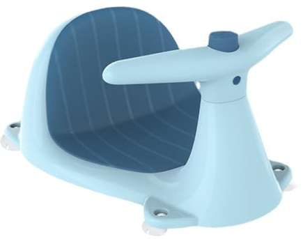 LOLIPPYY Asiento de Baño para Bebés Azul Rociador de Agua, Taburete y Estable, Diseño Abierto para Limpieza Fácil, Adecuado para Ducha y Bañera, 1 Unidad