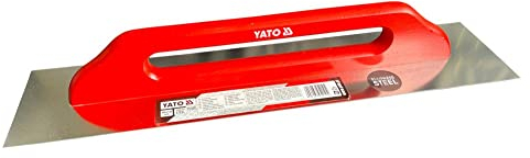 Yato Schweizer Glättkelle Glätter Traufel Maurerkellen Aufziehplatte Aufziehkelle 58x13cm Edelstahl Holzgriff Rot Flache Kelle