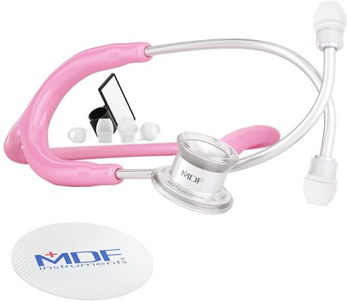 MDF Instruments, MD One Stetoscopio per lattanti e neonati in acciaio inox premium della a due testine (MDF777I) (Rosa)