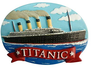sg Titanic Blue Sky Background, Oval Resin Fridge Magnet
