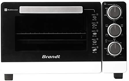 Brandt FC215MW Mini Horno, 1380 W, 21 litros, Hierro, cinc, Vidrio, Blanco y Negro