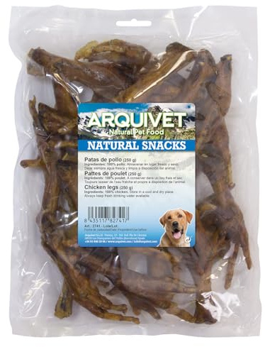 ARQUIVET Zampe di pollo - sacchetti 250 gr - Snack 100% naturali per cani - Masticabile per cani