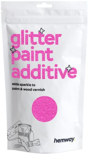 Hemway Glitter Paint Additive - Baby Pink | 100g Metallic Flakes for Adding Sparkle to Paints & Wood Varnish | Add to Emulsion, Acrylic & Latex for Indoor Sparkly Walls