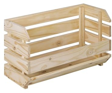 Astigarraga Caja apilable resistente de madera maciza de pino 35,3x60x28,5cm