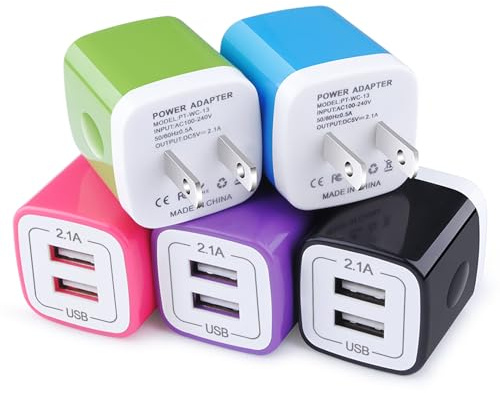 USB Wall Charger,Charging Block,5Pack 2.1A Wall Plug Power Cube Brick Charger Adapter Compatible with iPhone 17 16 15 14 13 12 11 Pro Max/Xs/XR/8/7/6 Plus,Samsung Galaxy S23 S22 S21 S20 A10e A50 A80