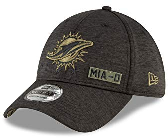 New Era Miami Dolphins NFL On Field 2020 Salute to Service 39Thirty Stretch Cap - L-XL (7 1/8-7 5/8)