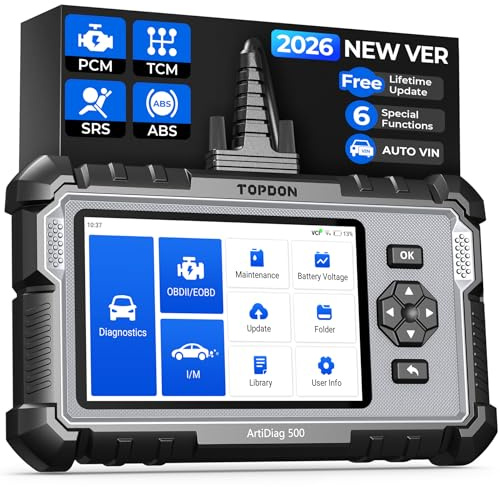 TOPDON AD500 OBD2 Scanner, Oil SAS Throttle TPMS BMS EPB Reset, Engine ABS SRS Transmission, Diagnostic Scan Tool, AutoVIN, Car Check Engine Code Reader with Battery Test, Lifetime Wi-Fi Free Update