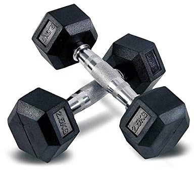 Digital Techno Pair of Hex Hand Weight Dumbbells Rubber Encased & Chrome Hexagonal Case Iron Dumbbell Set 20kg, 30kg and 40kg (Please see photos, price is for total weight selected) (5)