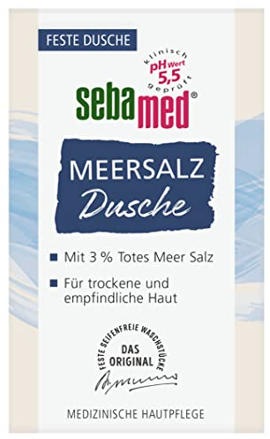 sebamed Meersalz Dusche, festes Duschgel für Männer und Frauen, ohne Mikroplastik, ohne Mineralöle, hohe Ergiebigkeit, 100 g