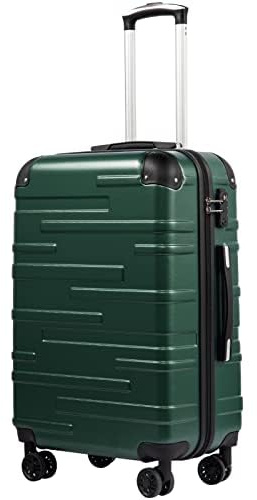 COOLIFE Hartschalen-Koffer Rollkoffer Reisekoffer Vergrößerbares Gepäck (Nur Großer Koffer Erweiterbar) ABS Material mit TSA-Schloss und 4 Rollen