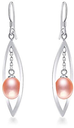 Bysonglezai Perlenohrringe Damen Ohrstecker Ohrringe Mädchen Ohrhänger Geschenke High Luster Natürliche Süßwasserperle Drop Ohrringe Für Frauen Gute Qualität Baumeln Ohrringe Hochzeit Schm
