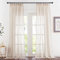 PONY DANCE Landhausstil Vorhänge Leinenoptik Kräuselband Gardienen 2-Set H 245 x B 140 cm Leinen Gardinen Beige Halbtransparent Wohnzimmer Vorhang für Schienensystem