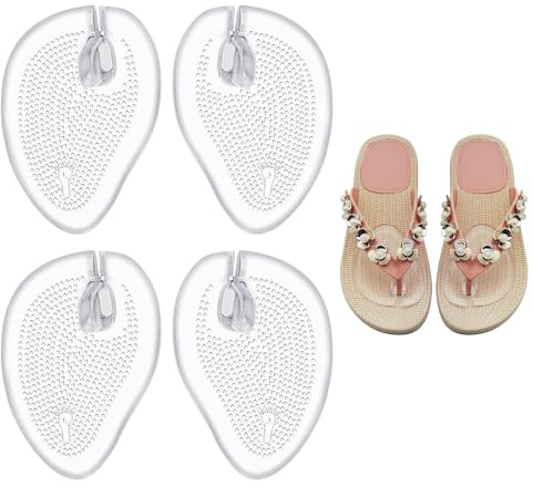 KARELLS Tåavskiljare av silikon, 2 par tåskydd kuddar flip-flop sandaler, tåskydd kvinnor, transparent