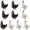 DKLQXCE 10 Stück Hahn-Luftballons, Weiß und Schwarz, Huhn Tiere Luftballons für Bauernhof Kinder, Ostern