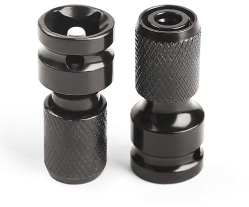 2 Stück Schlagschrauber Adapter Set - 1/2 Zoll Vierkantantrieb auf 1/4 Zoll Bit, Stecknuss für Schlagratschenschlüssel und Nüsse