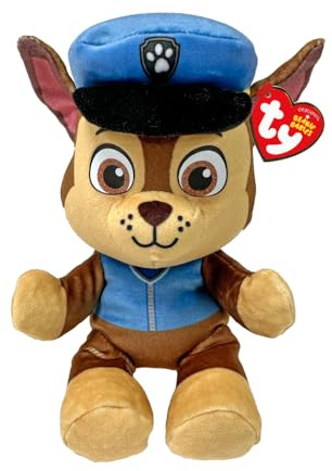 TY Chase Paw Patrol Weiches Plüschtier für Kinder, Kuschelteddy, Sammlerstück Stofftier, Beanie Babies Serie, Regular