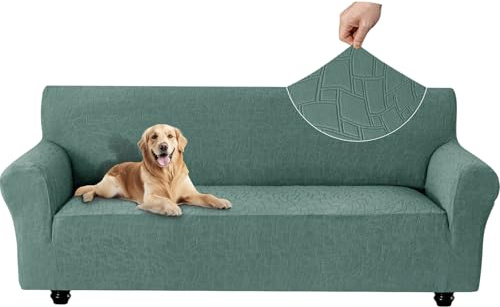 Ystyle Funda Sofa 3 Plazas, Couch Cover Elasticas, Funda para Sofa Antiarañazos Gatos, Forros para Sofas Antideslizante, Protector Sofa Antimanchas Lavable Anti Perros, Verde