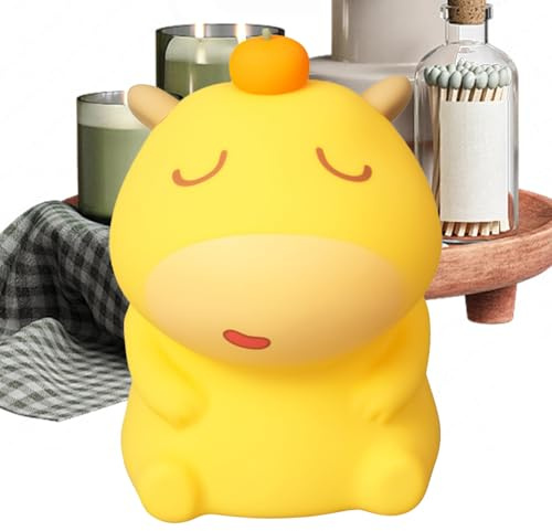Buhygn Capybara Lulu silikon pat-, nattlampa i silikon, nattljus, ladda och när helst, intuitiv och lätt att använda, 9,7 cm, för barnrum eller studentrum användning