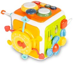 TOYZ - Aktivitetskub för Motorik - Montessori Plug-In Kub Från 18 Månader - Pedagogisk Leksakskub för Motorik - Montessorileksak för Småbarn - Multifunktionell Lekkub