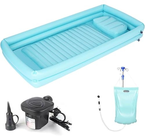 Ducha inflable for bañera,kit de ducha de noche,bañera de PVC for adultos con bolsa de agua y bomba de aire eléctrica,lavabo inflable portátil de PVC for personas con discapacidad y personas mayores