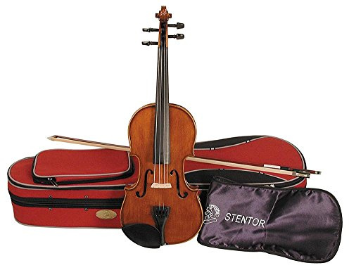 Stentor Student II Violin Outfit 1/16 Size, Violin for Intermediates & Kids 7+ with Wood Bow, Lightweight Carry Case & Accessories, Steel Core String Instrument, 1500I