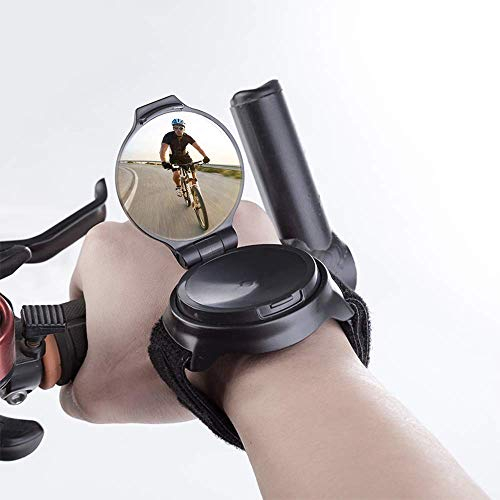 Zueyen Cyclisme Vélo Vélo Vue Arrière Miroir Poignet Garde Bracelets Retour Miroir, Rétroviseur Universel pour Le Poignet, Portable et 360° réglable Bike Mirror de Course électronique, vélo