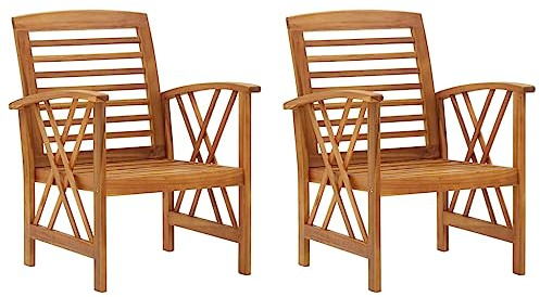 vidaXL Sedie da Giardino 2 pz in Legno Massello d'Acacia