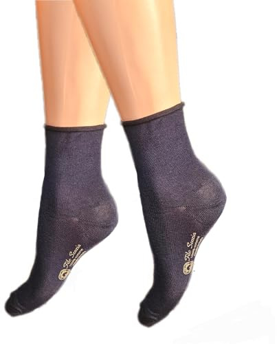 Infinity Lot de 6 paires de chaussettes courtes pour femme sans élastique en pur coton fil d'Écosse 35-40