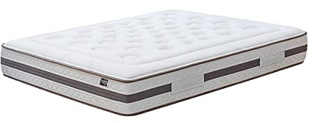 Kuo Dream ECO NATUR - Colchón de Muelles Ensacados, acolchado natural de algodón y tejido bamboo, refuerzo lumbar de latex, 160 x 200 cm, color beige