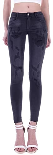 Damen Hüftjeans Röhrenjeans Skinny Jeans schwarz Damenjeans Damen-Hose-n Jeans-Hose-n Röhre-n Hüft-Hose-n Niedrig-e-r Sehr Leib-Höhe Bund Stretchjeans Stretch-Hose-n Denim Braun-e Gr Größe S 36