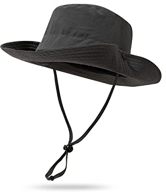 CLAPE UPF50+ Sonnenhut Herren Wasserdicht Boonie Hat mit Kinnband Winddicht Buschhut Safari Hat Verstellbar Fischerhut Outdoor Angelhut