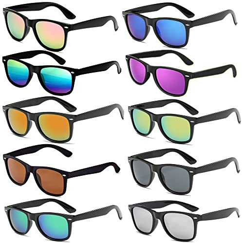 FSMILING Lot Lunette De Soleil Coloré Pour Femmes Hommes,lot lunettes fluo lunettes de Fantaisie deguisement pack de Fete
