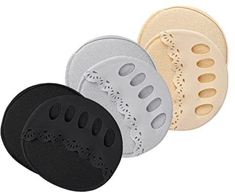 Healvian 3pairs Women Invisible Socks Half Palm Non-Slip Toe Socks for High Heel Forefoot Summer