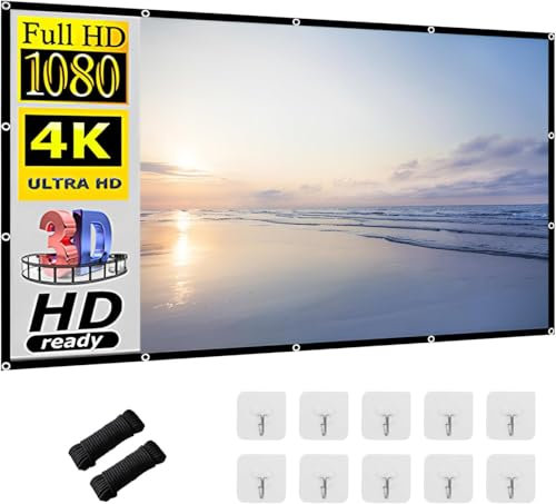 Pantalla de proyección Trasera de 100 Pulgadas, Pantalla de proyección Plegable HD 16:9, para Camping y Cine en casa, 221 x 125 cm