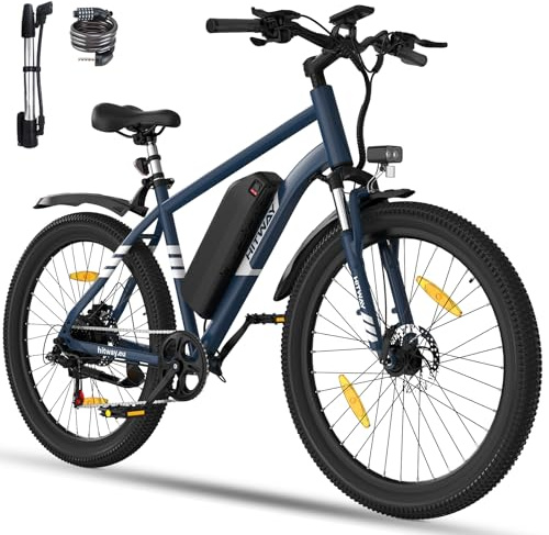 HITWAY Vélo Électrique, VTT Électrique 27,5/26 Pneu avec Batterie au Lithium Amovible 36V13Ah/48V15,6AH,Autonomie 60-100km,Ville E-Bike avec 7 Vitesses, 250W Moteur pour Adulte