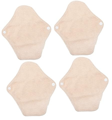Healeved 4Pcs Reusable Women Cotton Menstrual Pads Washable Sanitary Napkin Pads Easy to Wear for Confinement and Outdoor Use