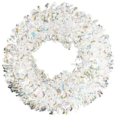 Ideen mit Herz Guirnalda de oropel | iridiscente | oropel en forma de onda | diámetro 2,5 cm | 5 m de largo | guirnalda decorativa | guirnalda navideña | decoración para fiestas