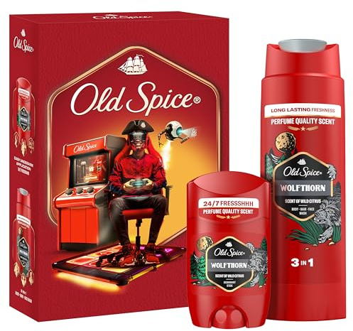 Old Spice Gamer Geschenkset für Männer mit Wolfthorn Deostick und Duschgel, 24/7 Frischhh bei täglicher Anwendung, langanhaltender Duft in Parfumqualität