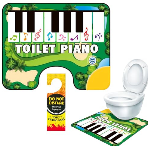 Genérico Alfombrilla De Piano para Baño, Alfombrillas De Inodoro con Teclado De Piano, Divertidas Alfombras con Teclado Musical para Golpear Los Pies, Alfombra con Sonido Electrónico para Baño