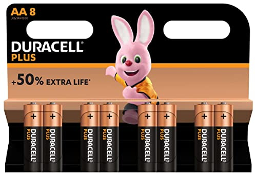 Duracell - Plus AA, Batterie Stilo Alcaline, confezione da 8 pacco del produttore, 1.5 volt LR06 MN1500