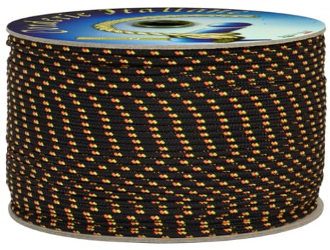 Corderie Italiane 006038276 Cordino Colorato Hobby Fantasy, Nero, 3 mm, 20 mt