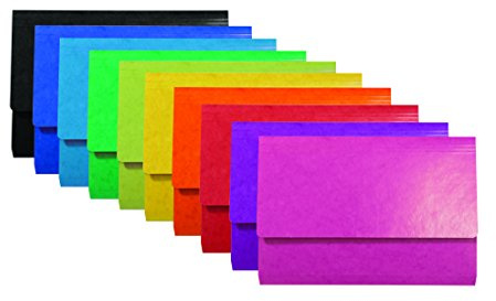 Exacompta 6520Z 25er Pack Dokumentenmappe Iderama aus starkem Colorspan-Karton für DIN A4 Sammelmappe Heftbox Dokumentenbox Zeichenbox Ordner 1 Stück Zufallsfarbe