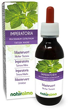 Meisterwurz (Peucedanum ostruthium oder Imperatoria ostruthium) Rhizome Alkoholfreier Urtinktur Naturalma - Flüssig-Extrakt Tropfen 120 ml - Nahrungsergänzungsmittel - Veganer