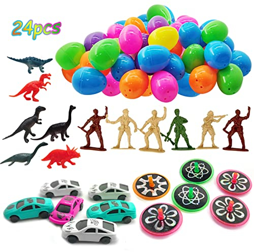 Huevos de Pascua,48 Piezas Huevos de Pascua Rellenos de Juguetes,48 Juguetes de Pascua,Huevos Pascua para Rellenar,Huevos Sorpresa para Niños,Regalos de Pascua para Niños (24PCS)