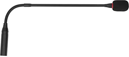 Akozon Microfono da Podio a Collo D'oca da Tavolo 17,7 Pollici Microfono a Collo D'oca Flessibile con Riduzione del Rumore per Riunioni di Conferenza con Indicatore di Alimentazione