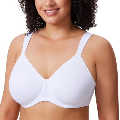 DELIMIRA Femme Soutien Gorge Minimiseur | Grande Taille, Avec Armature, Maintien, Tasse Lisse