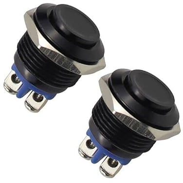 Pulsador,Pulsador Momentaneo,Momentaneo 16mm,Boton Interruptor,Pulsador Interruptor,Interruptor Pulsador,Botón Impermeable,Interruptores De Botón Pulsador Momentáneos,Pulsador Electronica,2PCS