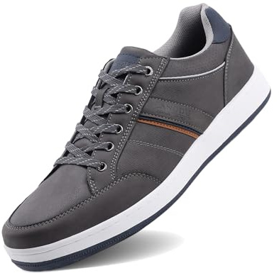 LANGDU Baskets Homme Chaussure Sneakers Marche Ville Casual Fitness Courtes Tennis Outdoor Business Chaussures Taille 41-46 EU (44EU,Gris)