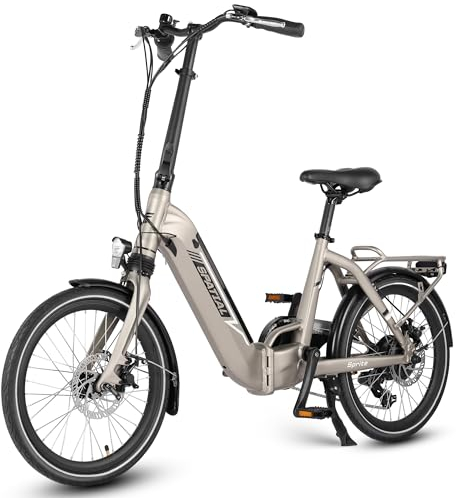 SPATIAL E Bike Klappard, 20 Zoll Elektrofahrrad, 40NM 250W Motor 36V 374.4Wh Batterie, 7 Gang Schaltung LCD Anzeige, Herren Damen City Ebike