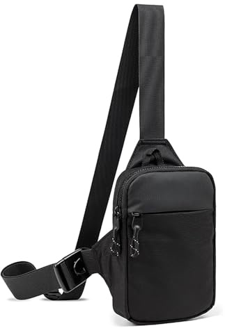 Vpoofree Bolsa Bandolera Hombre,Bolsa Pecho Hombre Pequeña,Mini Mochila Cruzada Hombro,Mini Impermeable Bolsa, Pecho Ligera Bandolera Mochila para Viajar,Correr,Ciclismo (Bolsa Bandolera Hombre-A)